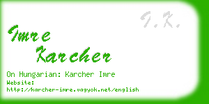 imre karcher business card